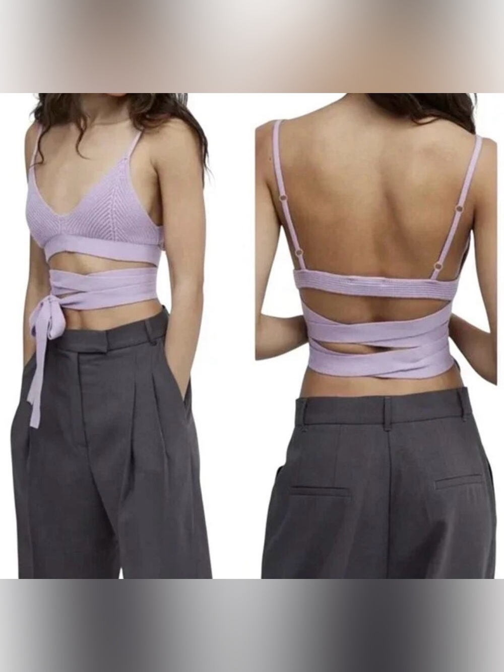 For Love And Lemons ‘Joan’ Wrap-Around Knit Bralette